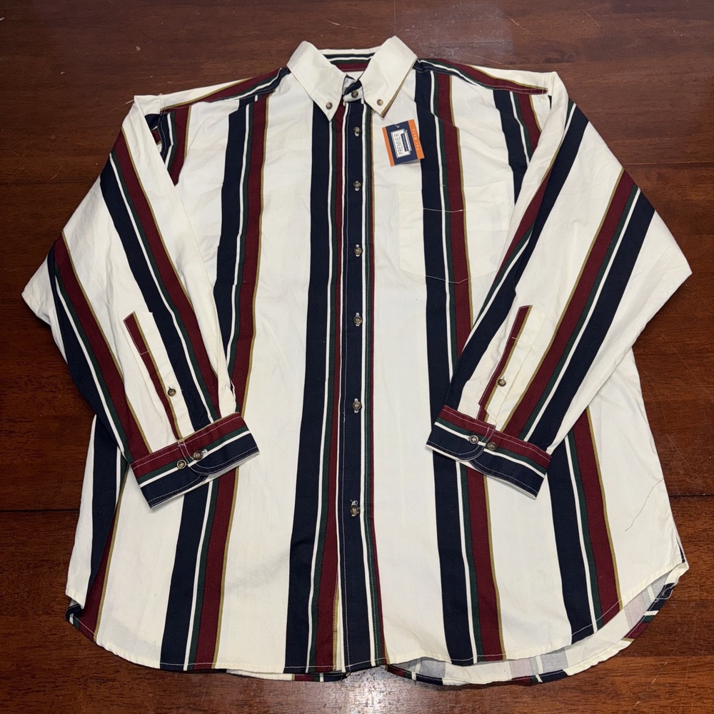 Premier international mens size XL button up long sleeve shirt Striped